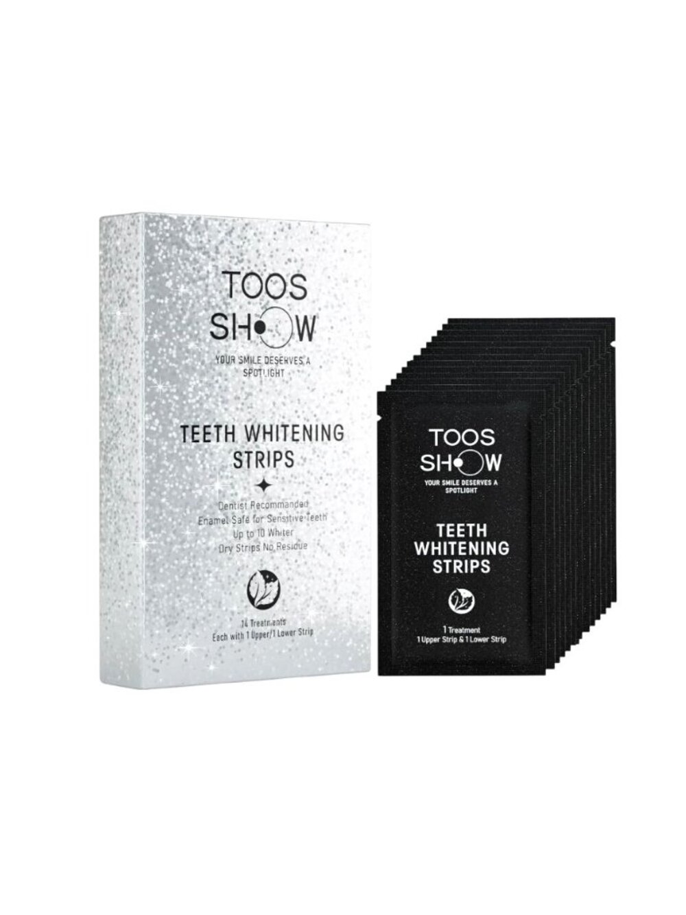 Toosow Teeth Whitening Dry Strips 14 Treatments Enamel Safe Sensitive Teeth